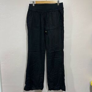 Love Tree Lounge Pants Women's Medium Linen Blend Drawstring Black